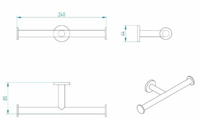 OMICRON DOUBLE TOILET ROLL HOLDER