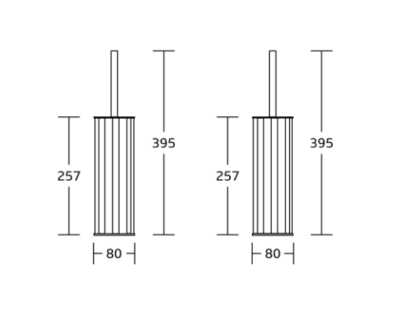 Black round toilet brush