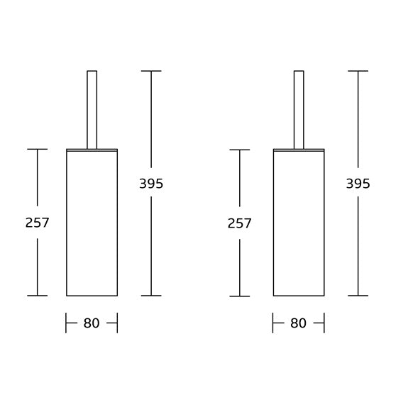Brushed nickel square toilet brush