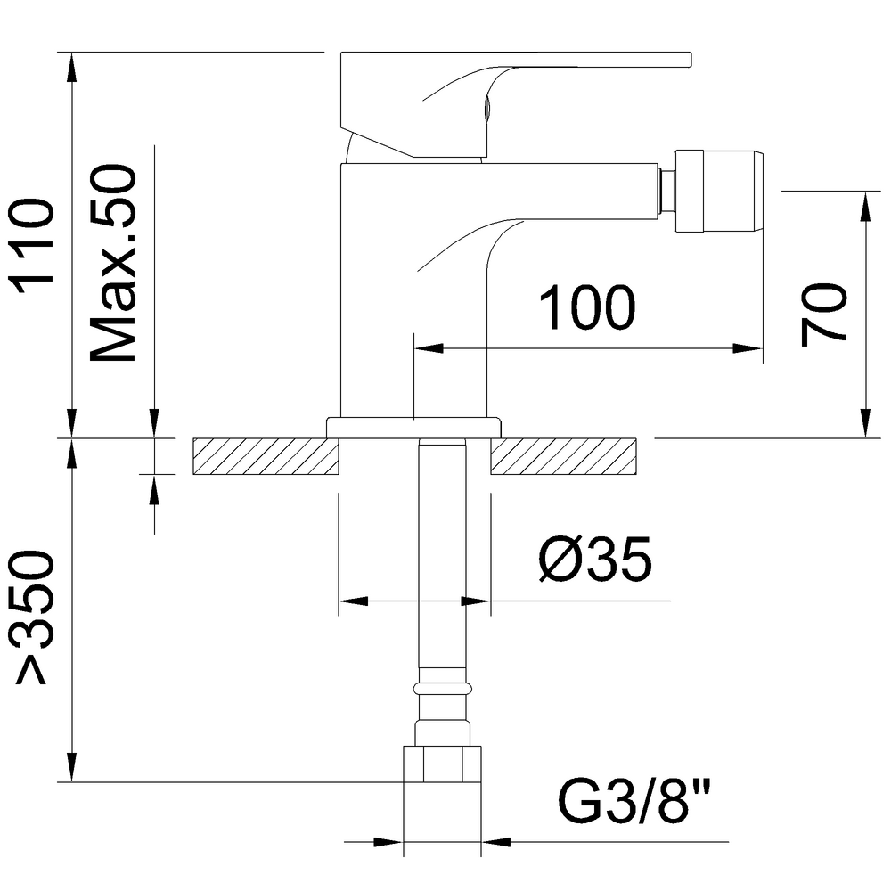 ROCKET CHROME SINGLE-LEVER BIDET MIXER