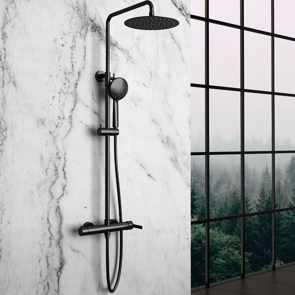 ELEGANCE ROUND SHOWER COLUMN BLACK MATT