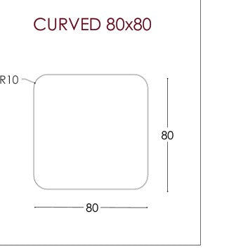 Τεχνικό διάγραμμα διαστάσεων Project Mirrors - IRON CURVED MIRROR 80X80CM