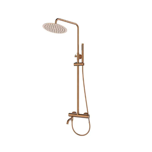 ERA COPPER SINGLE LEVER SHOWER COLUMN WITH CONCEALED BATHTUB MIXER