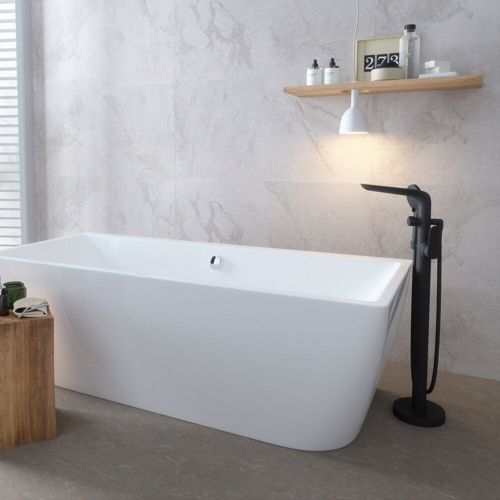 VOGUE ELEGANCE BLACK MATTE FLOOR STANDING SINGLE-LEVER BATH MIXER