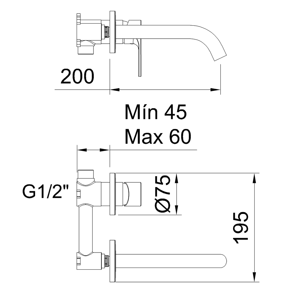 ROCKET CHROME CONCEALED BASIN MIXER
