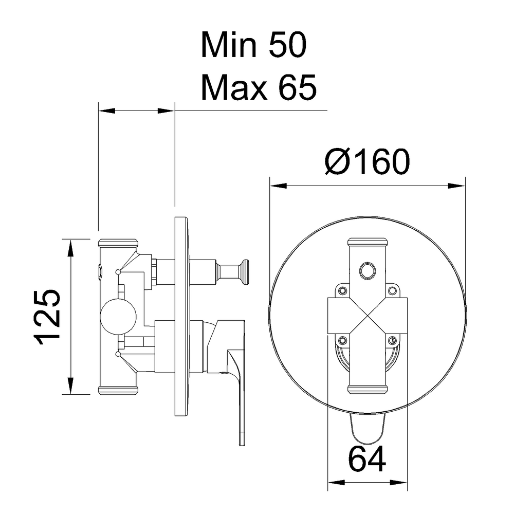 ROCKET BLACK MATTE CONCEALED SHOWER MIXER