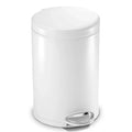 4.5L Mini Round Pedal Bin White Stainless Steel
