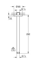 GROHE RAINSHOWER SHOWER ARM CEILING 292 MM