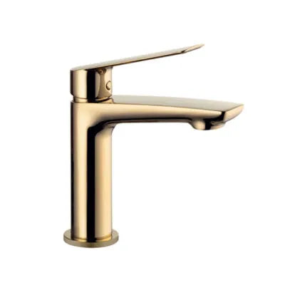SLEEK BRIGHT BRASS BASIN MIXER