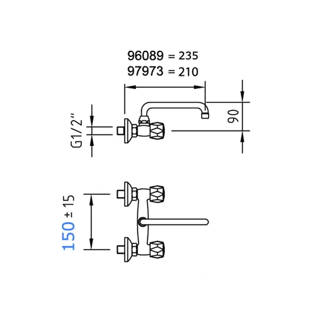 GUAYAMA WALL MOUNTED KITCHEN MIXER