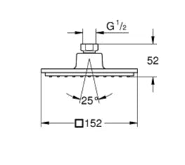 GROHE EUPHORIA CUBE 150 HEAD SHOWER 1 SPRAY
