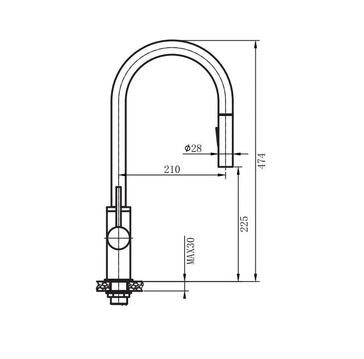 KITCHEN MIXER WITH PULL-OUT SPOUT