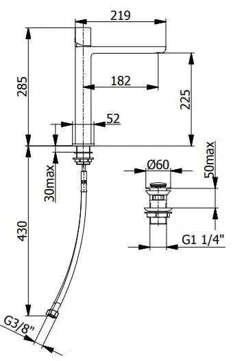 MY TIME BLACK BASIN TALL MIXER