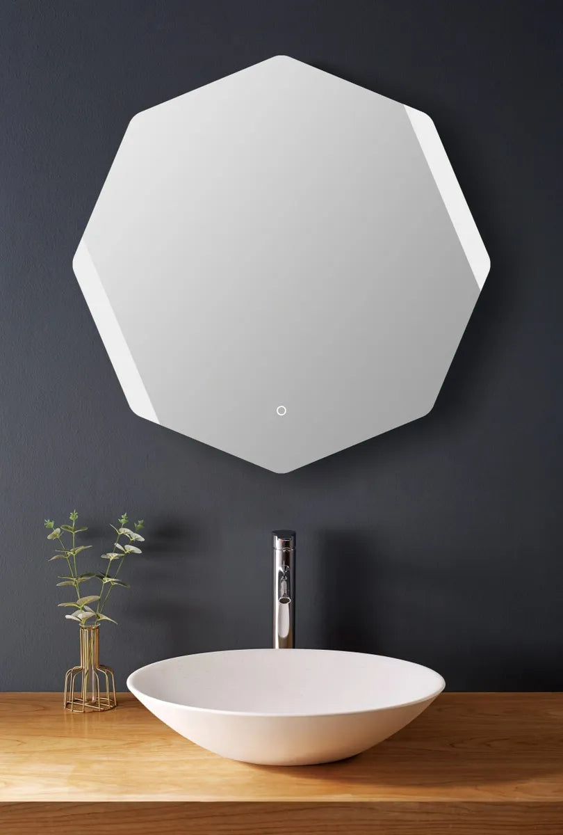 LED SILVER OCTAGON MIRROR