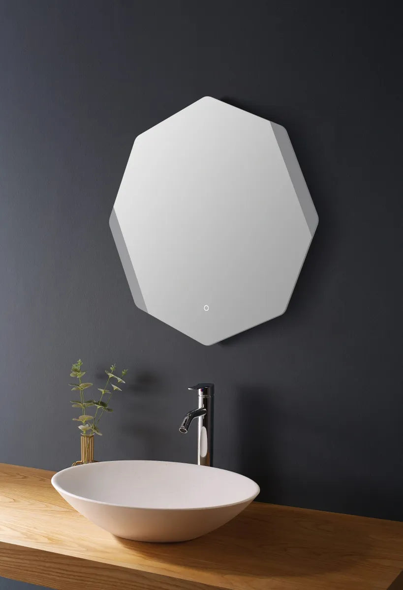 LED SILVER OCTAGON MIRROR
