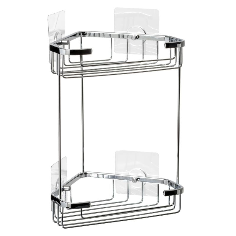 DOUBLE CORNER STORAGE BASKET KROM + QF 17,5x17,5x26,5cm